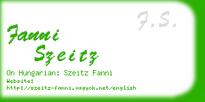 fanni szeitz business card